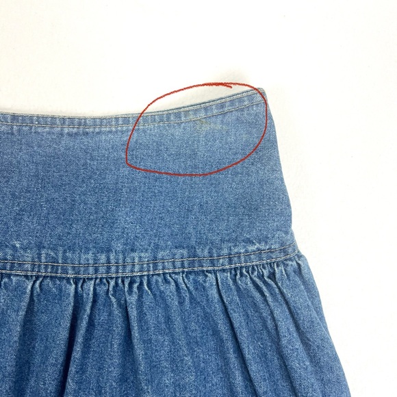 Vintage 90’s Candie’s Prairie Western Button Down Denim Maxi Midi Skirt - Picture 11 of 16